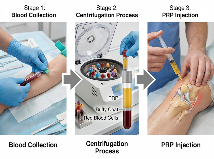 PRP therapy process - Health Clinic Salud & Familia